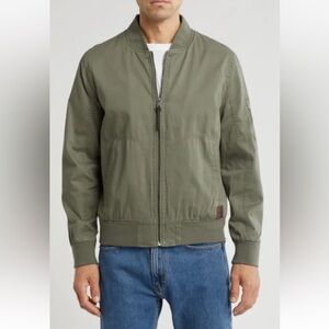 Lucky Brand Men's Green Bomber Full Zip Jacket